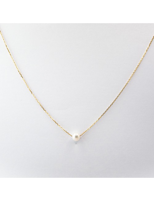 Collier mélodie perle d’eau douce - Or jaune ou rose 750 millièmes (18 carats)