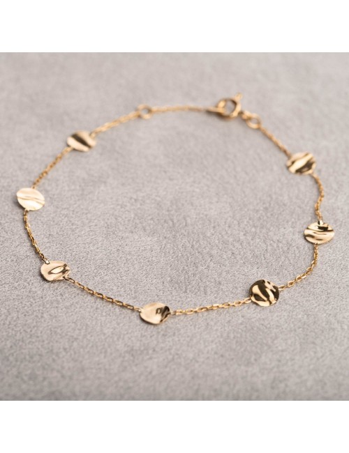 Bracelet sept éclats froissés - Or jaune 750 millièmes (18 carats)