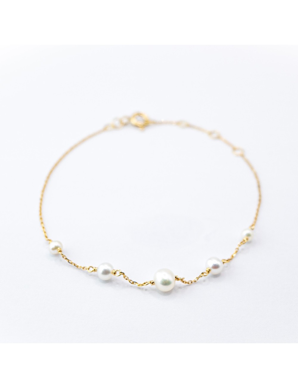 Bracelet de perles d’eau douce dégradés - Or jaune 750 millièmes (18 carats)