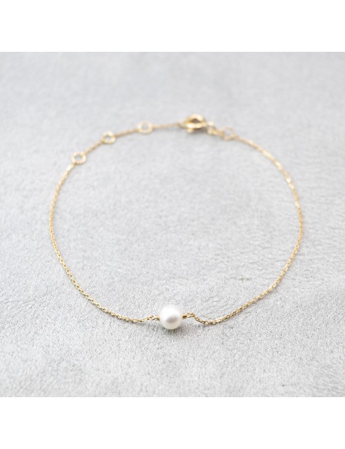 Bracelet mélodie perle d’eau douce - Or jaune ou rose 750 millièmes (18 carats)
