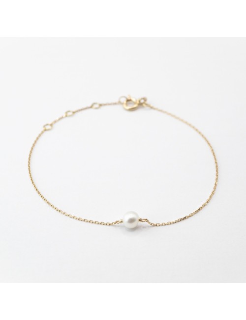 Bracelet mélodie perle d’eau douce - Or jaune ou rose 750 millièmes (18 carats)