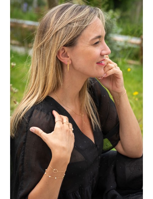 Boucles d'oreilles chute céleste étoilé - Or Jaune ou Or Blanc 375 millièmes (9 Carats)