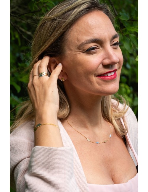 Boucles d'oreilles grande créole ailée - Or Bicolore 375 millièmes (9 Carats)