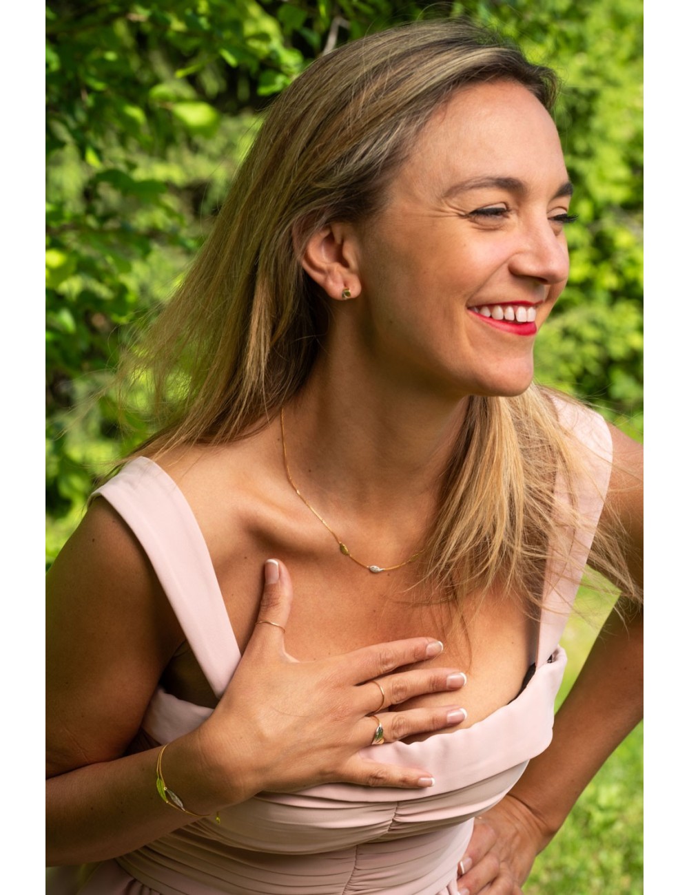 Boucles d'oreilles petite créole ailée - Or Bicolore 375 millièmes (9 Carats)
