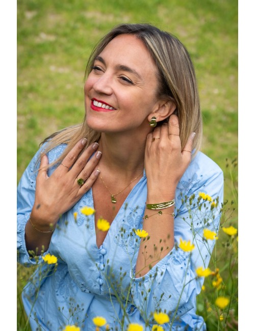 Bracelet cinq éclats de lumière froissée - Or Jaune ou Or Blanc 375 millièmes (9 Carats)