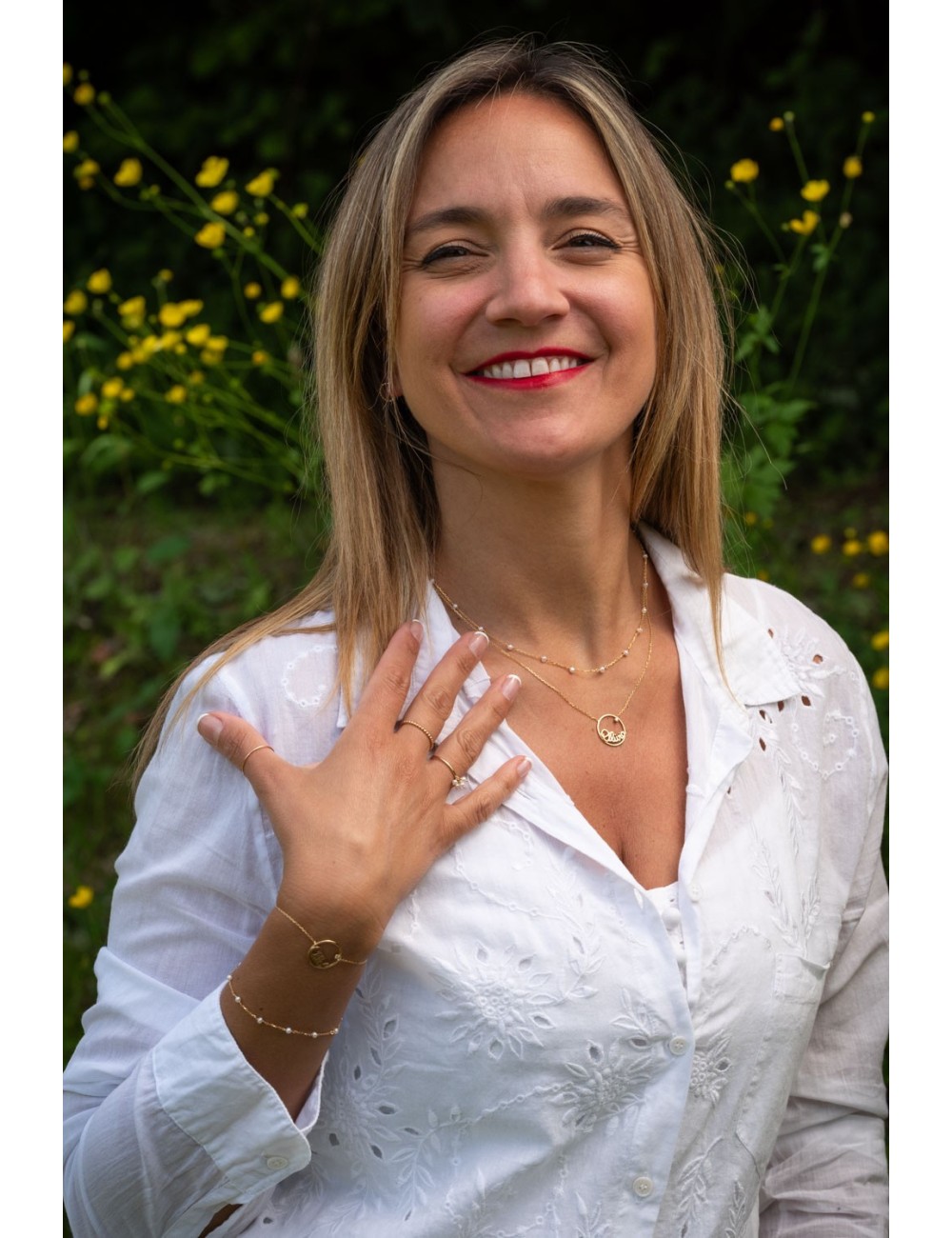 Bracelet murmure de petites perles d'eau douce - Or Jaune ou Or Blanc 375 millièmes (9 Carats)