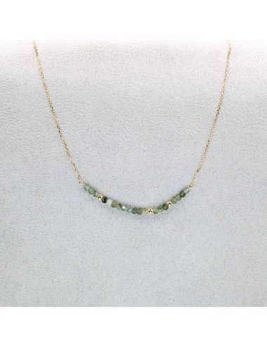 Collier orné de 20 émeraudes et de 3 boules d'Or - Or Jaune 750 millièmes (18 carats)
