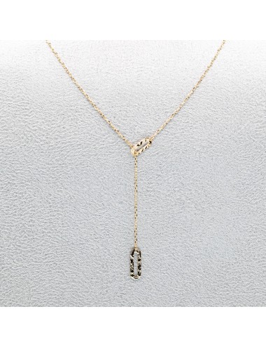 Collier pistes organiques en Y - Or jaune ou blanc 375 millièmes (9 carats)