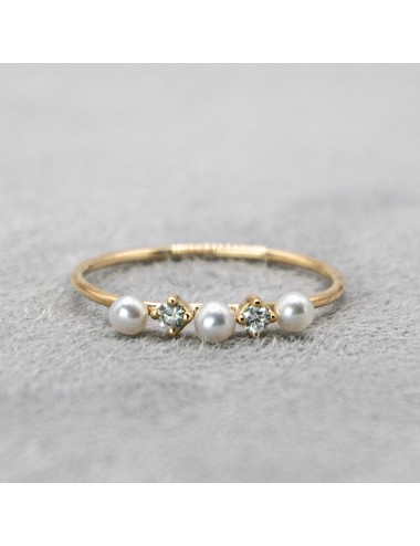 Bague perles de lumière - Or jaune 750 millièmes (18 carats)