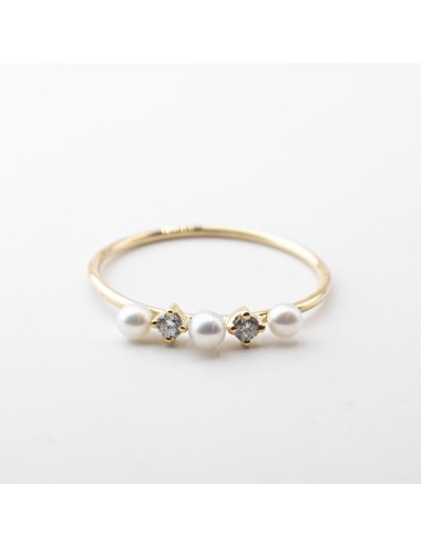 Bague perles de lumière - Or jaune 750 millièmes (18 carats)