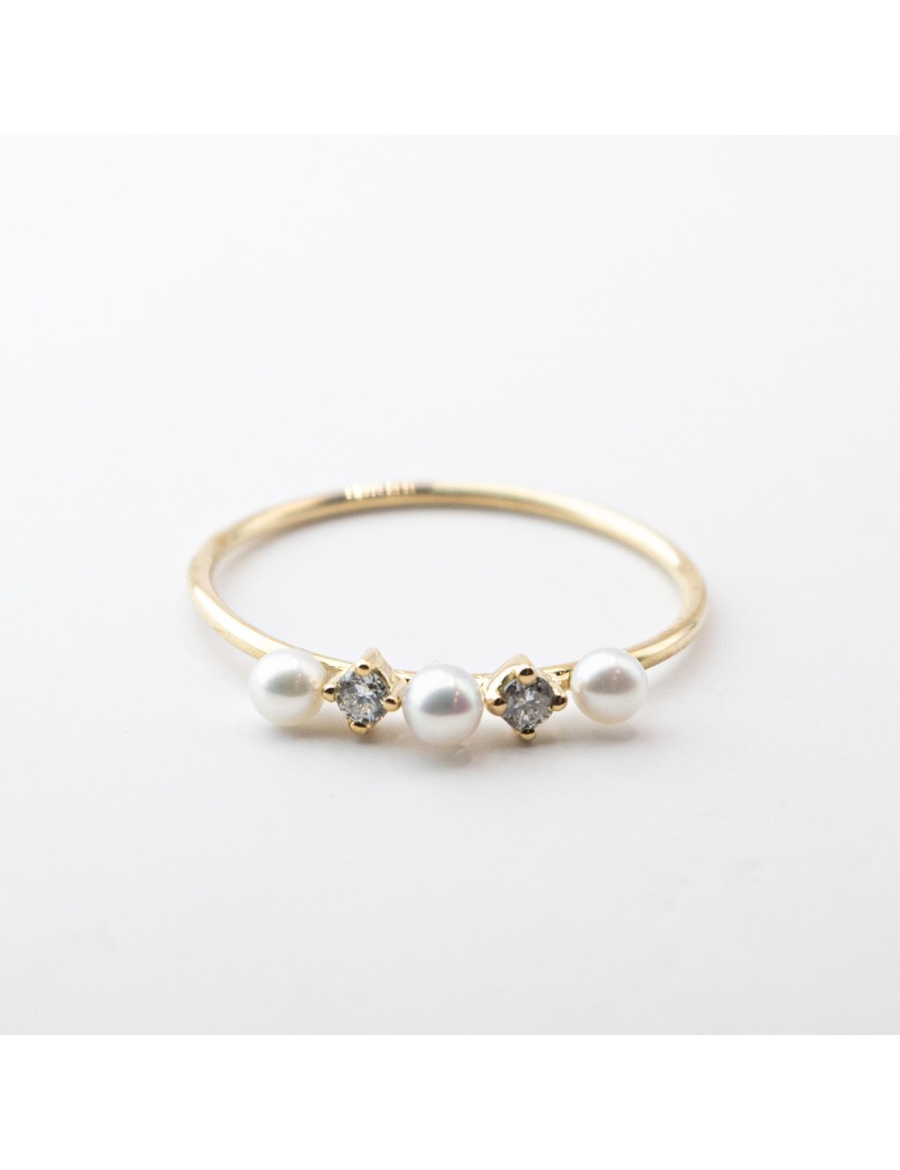 Bague perles de lumière - Or jaune 750 millièmes (18 carats)