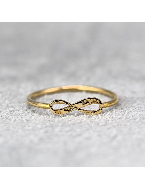 Bague infini grunge - Or jaune ou blanc 375 millièmes (9 carats)
