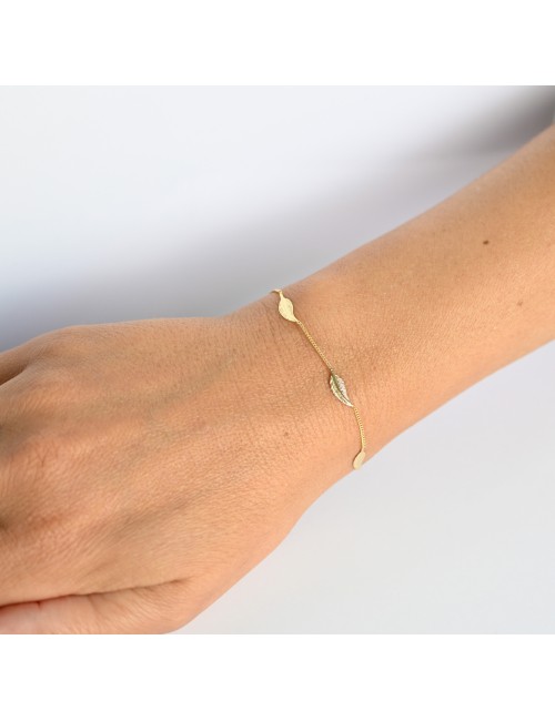 Bracelets souffle de cinq plumes d'Or - Or Jaune ou Or Blanc 375 millièmes (9 Carats)