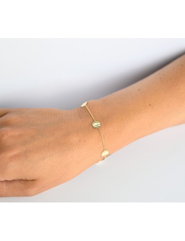 Bracelet cinq éclats de lumière froissée - Or Jaune 750 millièmes (18 Carats)
