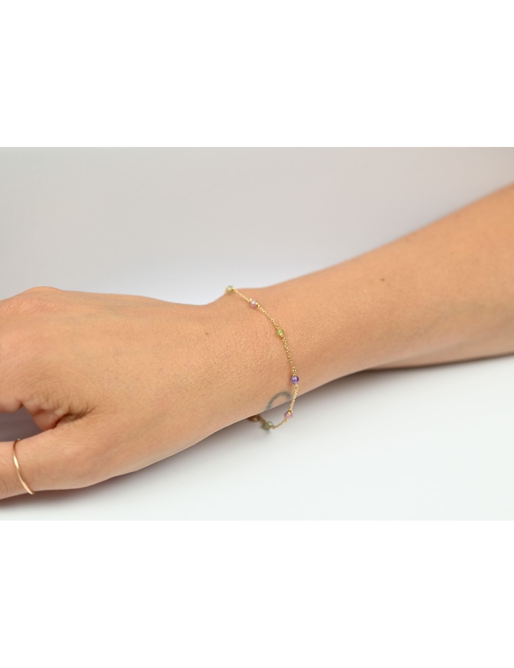 Bracelet de pierres fines - Or Jaune ou Or Blanc 375 millièmes (9 Carats)