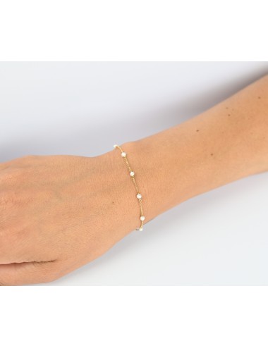 Bracelet murmure de petites perles d'eau douce - Or Jaune 750 millièmes (18 Carats)