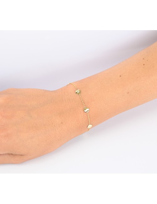 Bracelet sept éclats froissés - Or jaune ou blanc 375 millièmes (9 carats)