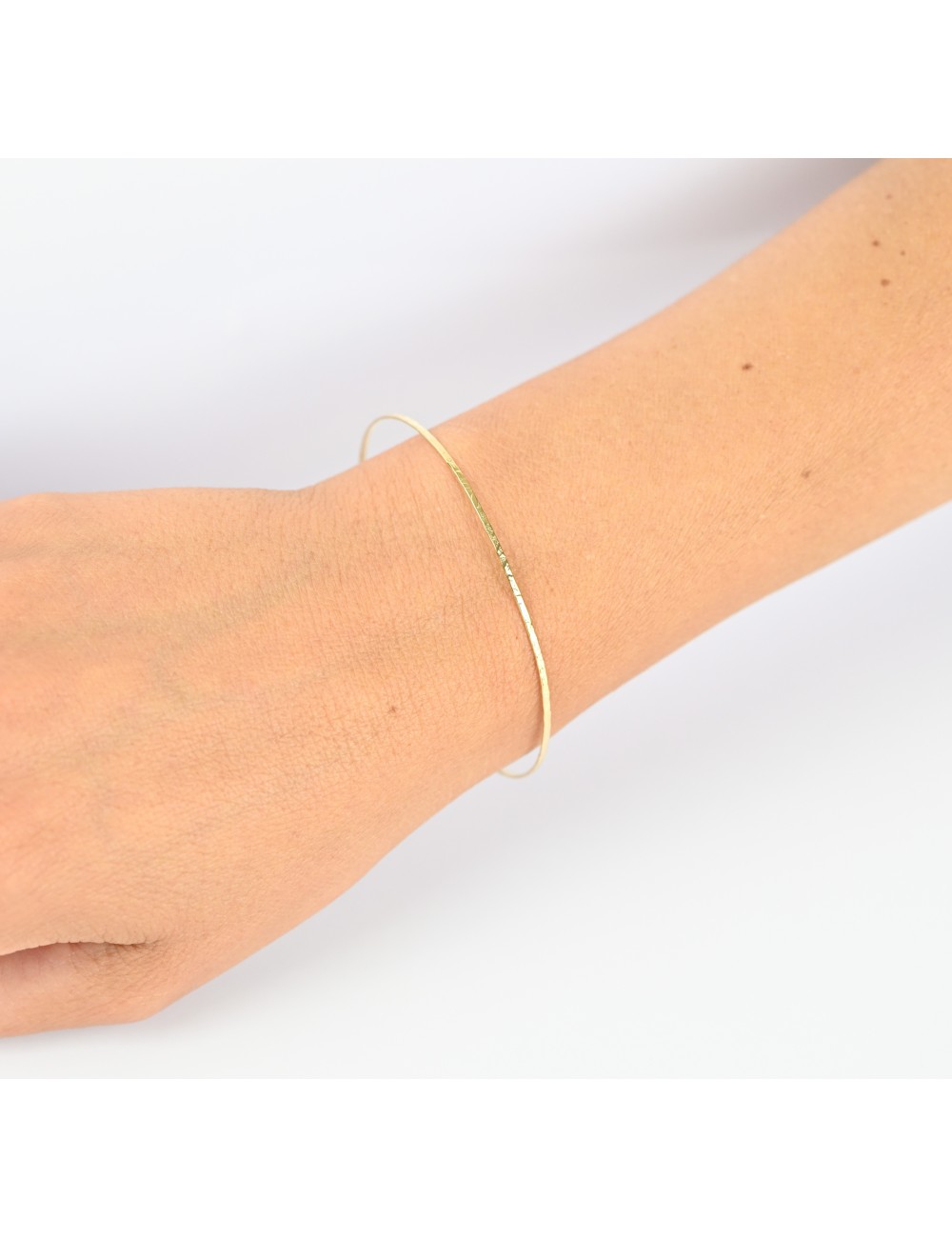 Bracelet ovale grunge brut - Or jaune ou blanc 375 millièmes (9 carats)
