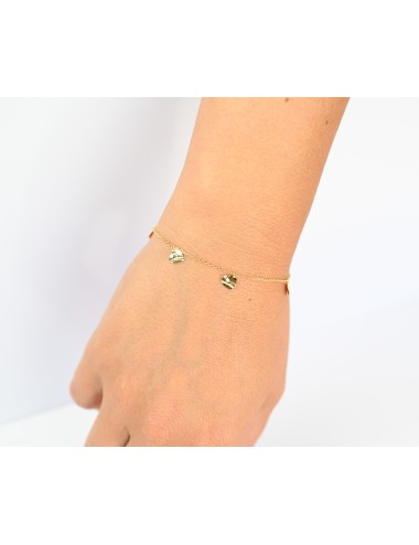 Bracelet ballade de coeurs froissés - Or jaune ou blanc 375 millièmes (9 carats)