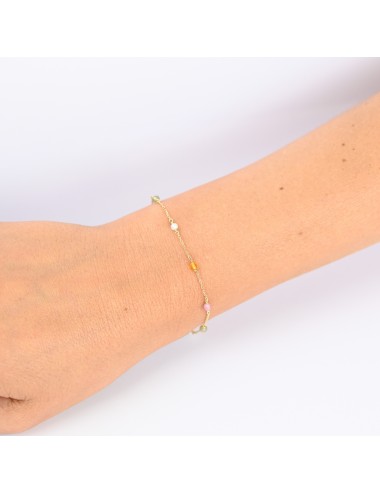 Bracelet harmonie de pierres et perles - Or jaune 750 millièmes (18 carats)