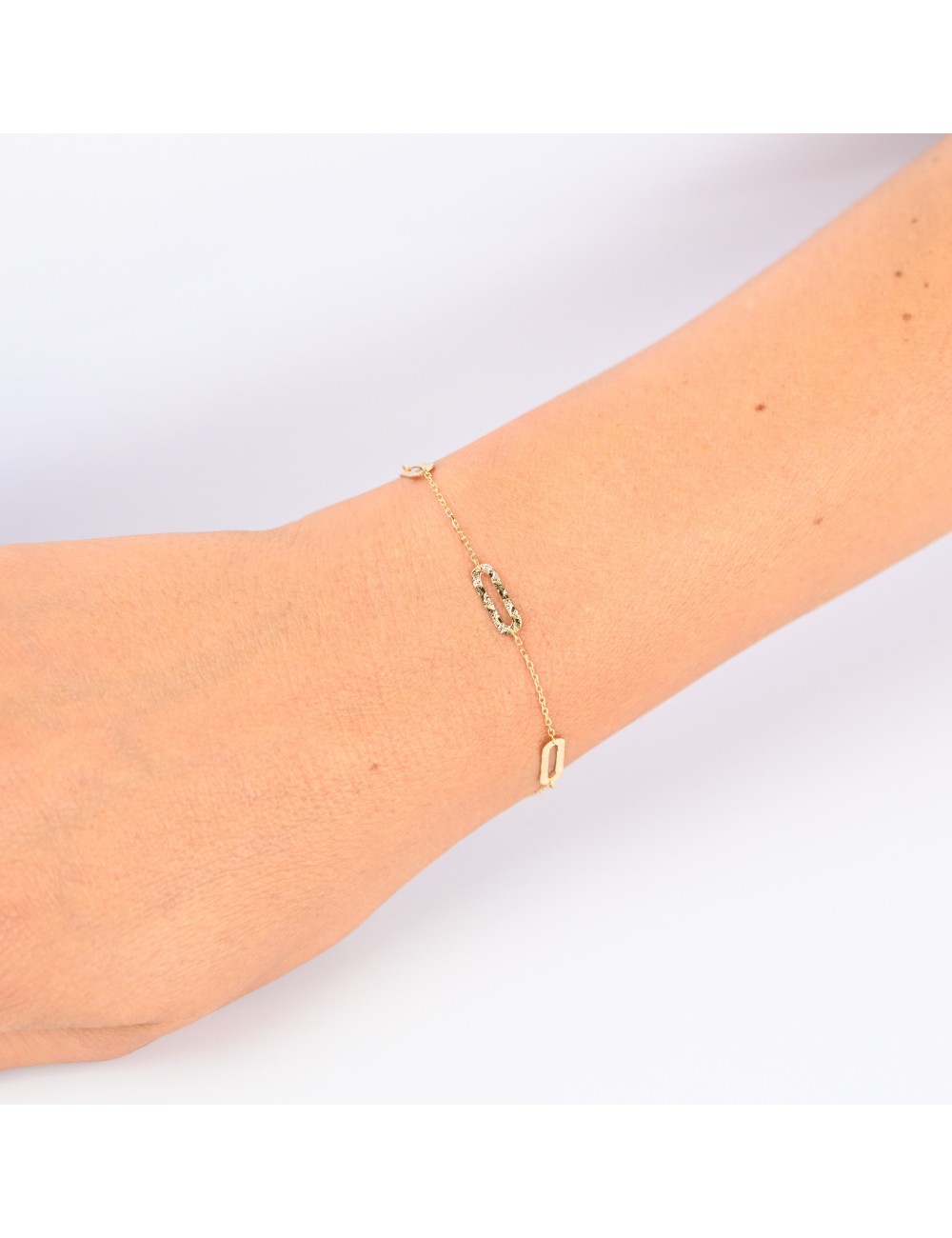 Bracelet piste grunge sauvage - Or jaune ou blanc 375 millièmes (9 carats)