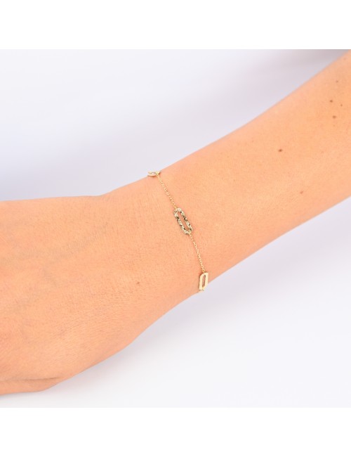 Bracelet piste grunge sauvage - Or jaune ou blanc 375 millièmes (9 carats)