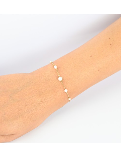 Bracelet de perles d’eau douce dégradés - Or jaune ou blanc 375 millièmes (9 carats)