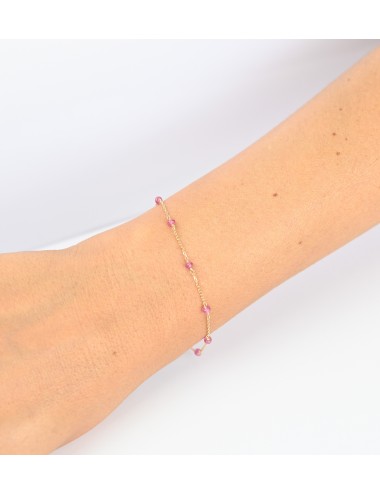 Bracelet orné de 10 rubis - Or Jaune 750 millièmes (18 carats)