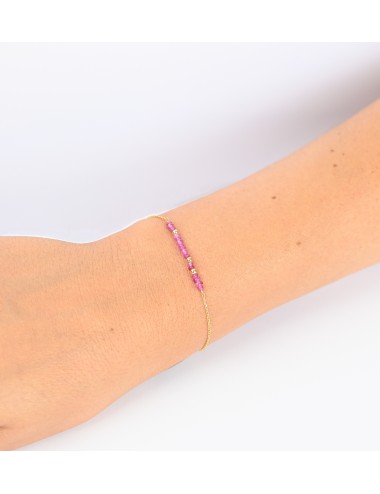Bracelet orné de 16 rubis et de 3 boules en Or - Or Jaune 750 millièmes (18 carats )