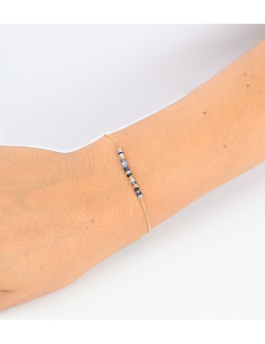 Bracelet orné de 16 saphirs et de 3 boules en Or - Or Jaune 750 millièmes (18 carats)