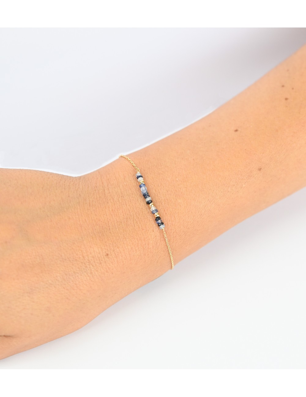 Bracelet orné de 16 saphirs et de 3 boules en Or - Or Jaune 750 millièmes (18 carats)