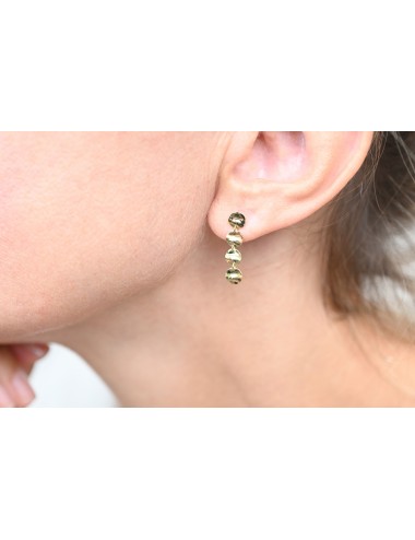 Boucles d'oreilles chute de ronds froissés - Or Jaune ou Or Blanc 375 millièmes (9 Carats)