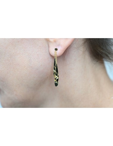 Boucles d’oreilles gouttes allongée pendante - Or jaune ou blanc 375 millièmes (9 carats)