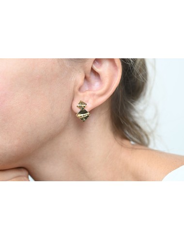Duo de losanges froissés - Or jaune ou blanc 375 millièmes (9 carats)
