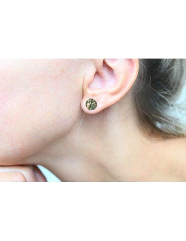 Boucles d'oreilles grand rond froissé de lumière - Or Jaune ou Or Blanc 375 millièmes (9 Carats)