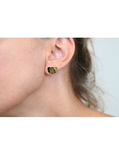 Boucles d'oreilles moyen éclats demi-ronds froissés - Or Jaune ou Or Blanc 375 millièmes (9 Carats)