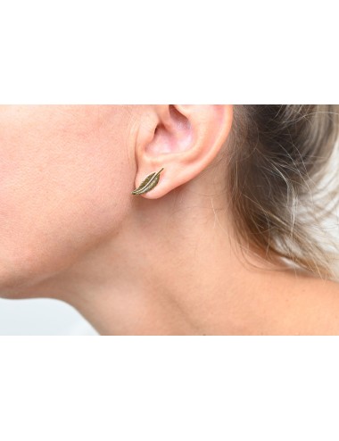 Boucles d’oreilles grande plume fine dorée - Or Jaune ou Or Blanc 375 millièmes (9 Carats)