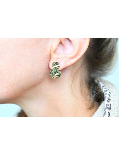 Boucles d’oreilles duo de ronds froissés - Or jaune ou blanc 375 millièmes (9 carats)