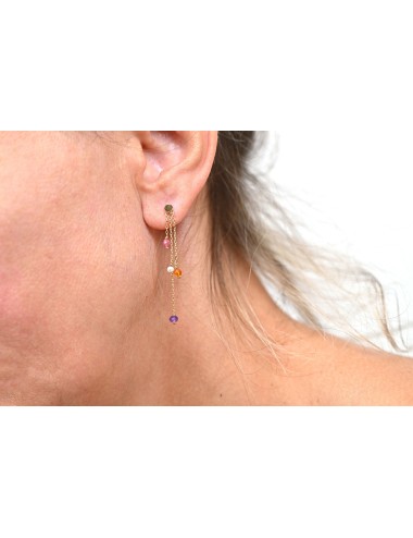 Boucles d’oreilles cascade de pierres - Or jaune ou blanc 375 millièmes (9 carats)