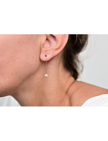Boucles d’oreilles pendantes lavande - Or jaune ou rose 750 millièmes (18 carats)