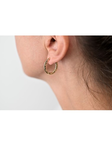 Créoles grunge ovales - Or jaune ou blanc 375 millièmes (9 carats)