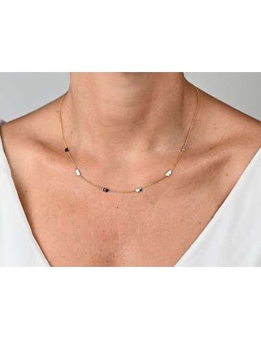 Collier duo de cœurs - Or Bicolore 375 millièmes (9 carats)