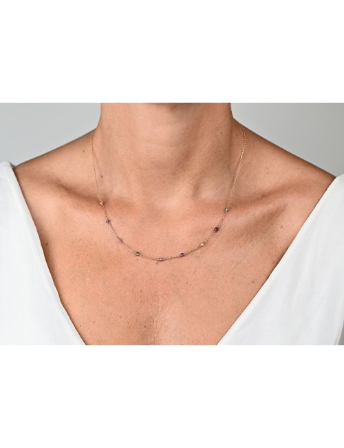 Collier Or & pierres fines - Or Jaune ou Or Blanc 375 millièmes (9 Carats)
