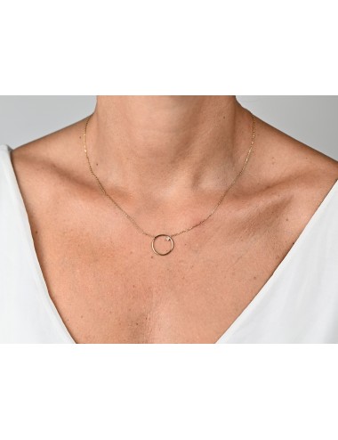 Collier grand cercle en Or et son diamant - Or Jaune 750 millièmes (18 Carats)