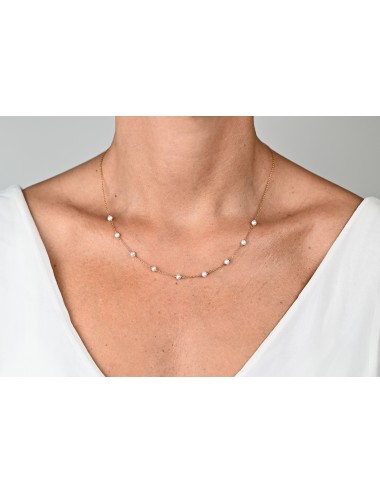 Collier perles douces nacrées – Or Jaune ou Or Blanc 375 millièmes (9 Carats)