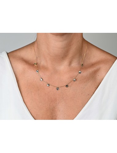 Collier petites breloques rondes froissées - Or Jaune 750 millièmes (18 Carats)