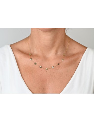 Collier petits ronds froissés - Or jaune 750 millièmes (18 carats)