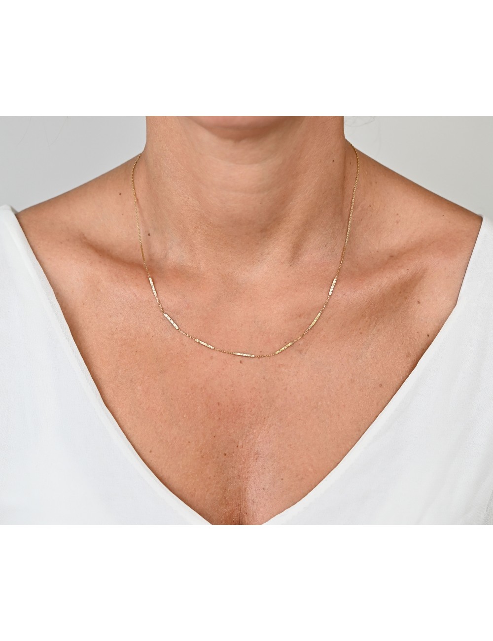 Collier composé de fils grunges dorée - Or Jaune 750 millièmes (18 Carats)