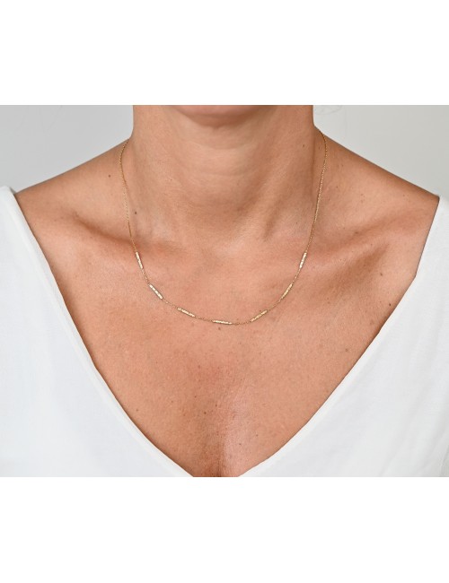 Collier composé de fils grunges dorée - Or Jaune 750 millièmes (18 Carats)