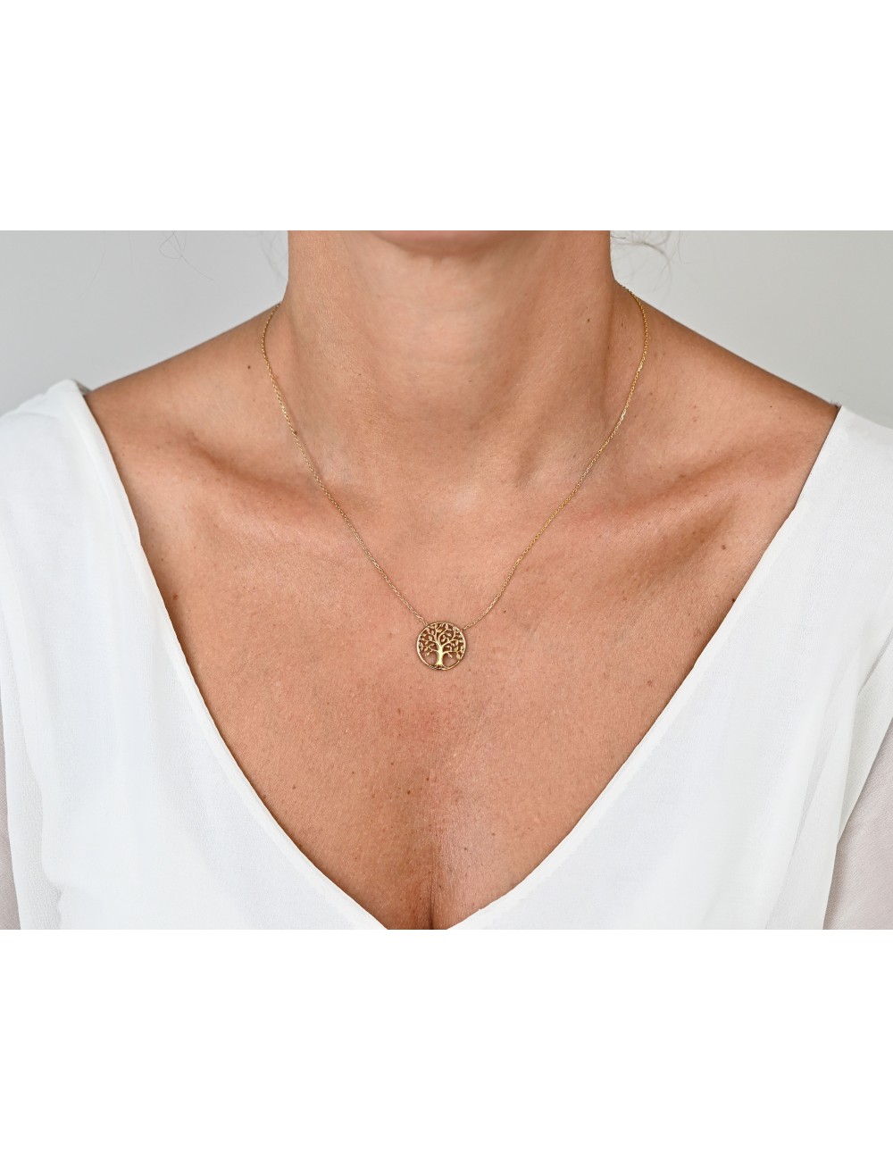 Collier mémoire de l’arbre de vie - Or jaune ou blanc 375 millièmes (9 carats)